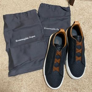 Triple stitch Wool Low Top Slip on Men’s sneakers